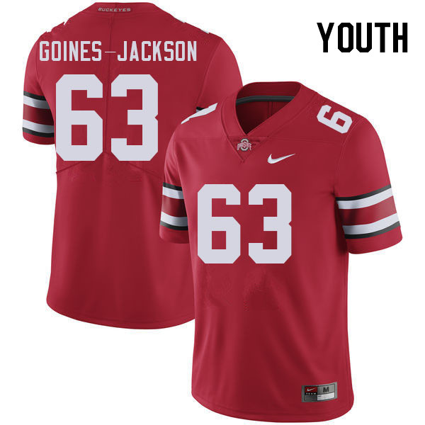 Youth #63 Julian Goines-Jackson Ohio State Buckeyes College Football Jerseys Stitched Sale-Red